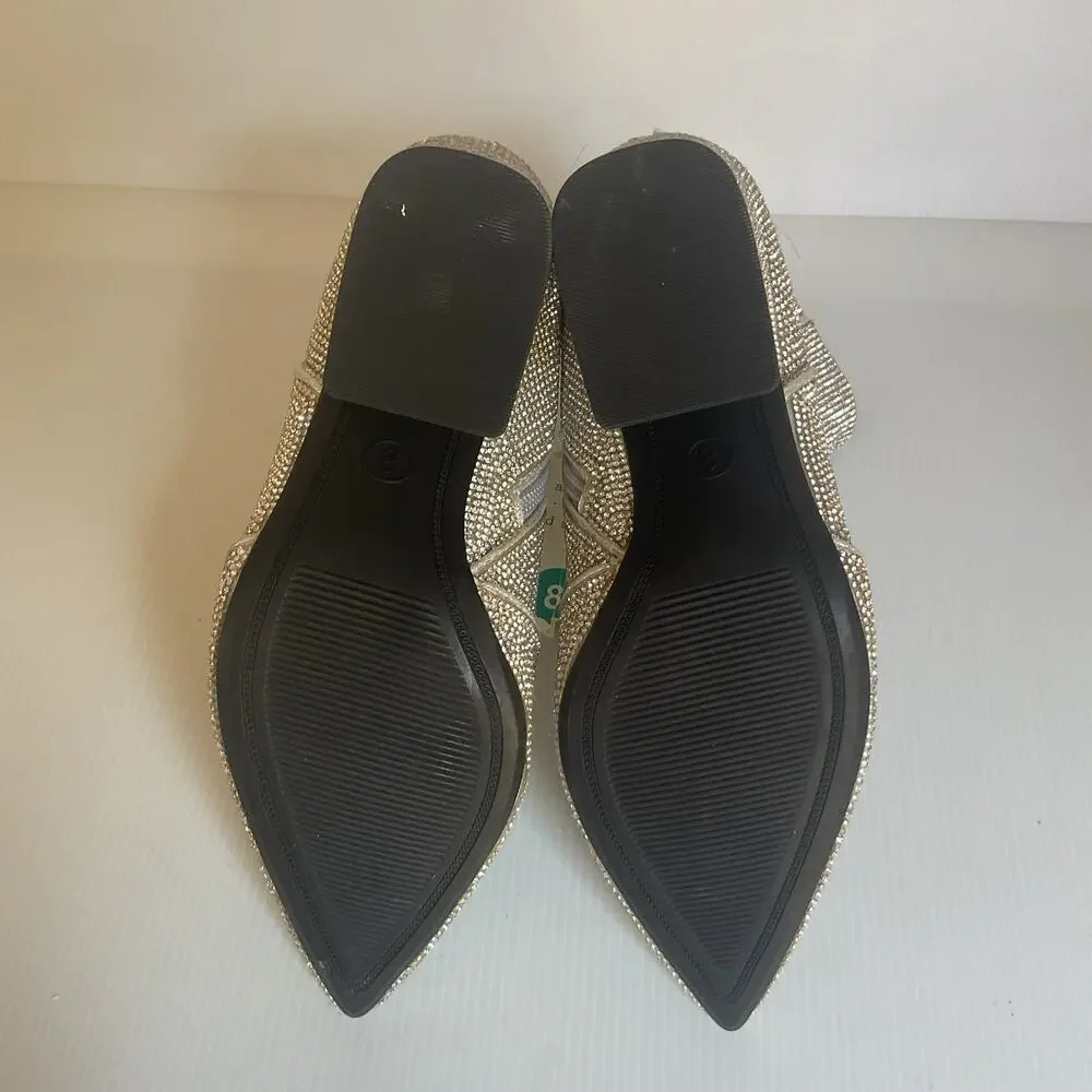 A New Day Women’s Size 8 Silver Rhinestone Pointed Toe Ankle Boots  NWT
